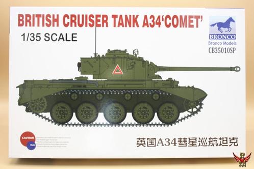 ROWASP | Bronco Models 1/35 British Cruiser Tank A34 Comet, Hobby en Vrije tijd, Modelbouw | Auto's en Voertuigen, Nieuw, Tank