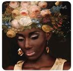 Glazen Schilderij: Vrouw met Bloemen, Huis en Inrichting, Woonaccessoires | Schilderijen, Tekeningen en Foto's, Ophalen of Verzenden