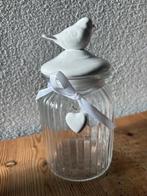 Glazen voorraadpot met vogel, Huis en Inrichting, Keuken | Potten en Pannen, Ophalen of Verzenden, Nieuw, Glas, Pot, Bus of Blik