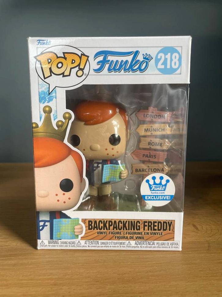 Funko Pop! Backpacking Freddy #218 - Funko Exclusive, Verzamelen, Poppetjes en Figuurtjes, Zo goed als nieuw, Ophalen of Verzenden