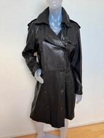 Vent Couvert zwarte leren gevoerde mantel - 38, Verzenden, Zo goed als nieuw, Maat 38/40 (M), Zwart