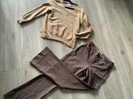 Studio Anneloes flair bonded travelstof broek S Leo Ugo trui, Bruin, Verzenden, Zo goed als nieuw, Maat 36 (S)