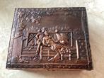 Koperen doosje relief // hoog 3.7x9x7.5 cm, Ophalen of Verzenden