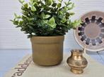 Groene bloempot aardewerk. Vintage pot mosgroen keramiek., Ophalen of Verzenden, ., ., .