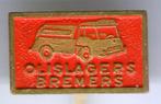 Olislagers Bremers rood op koper speldje ( M_162 ), Verzenden, Zo goed als nieuw, Transport, Speldje of Pin