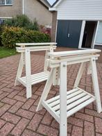 2 witte  ikea bureau schragen, Huis en Inrichting, Ophalen, Zo goed als nieuw