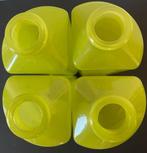 Set van 4 groene opaline vazen, Ophalen of Verzenden, Minder dan 50 cm, Groen, Glas