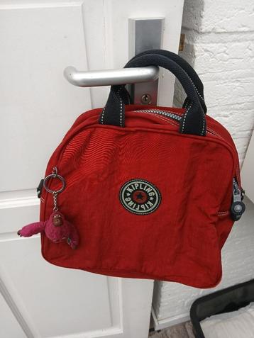 Ruime rode Kipling handtas met aapje Talleke beschikbaar voor biedingen