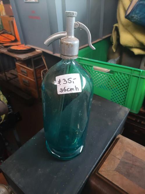 Roemeense spuitfles met tinnen bovenstuk, Antiek en Kunst, Antiek | Glas en Kristal, Ophalen
