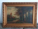Schilderij bos in mooie lijst   7554, Antiek en Kunst, Kunst | Schilderijen | Klassiek, Ophalen