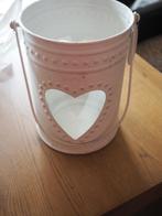 Riverdale wit windlicht met hartje, Huis en Inrichting, Woonaccessoires | Kandelaars en Kaarsen, Overige materialen, Wit, Ophalen of Verzenden