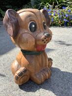 Unieke houten hond / Wooden dog / Holzhund / Chien en bois, Antiek en Kunst, Kunst | Beelden en Houtsnijwerken, Ophalen