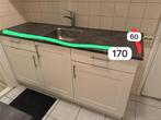 Keukenblok met wasbak - Zo goed als nieuw, Ophalen, Wit, Enkelwandige keuken, Zo goed als nieuw