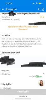 Snowworld dagpas skiën (verloopt 30-9), Tickets en Kaartjes