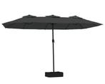 Parasol dubbel dak met LED antracietkleurig, nieuw in doos, Ophalen of Verzenden, Zo goed als nieuw, Zweefparasol