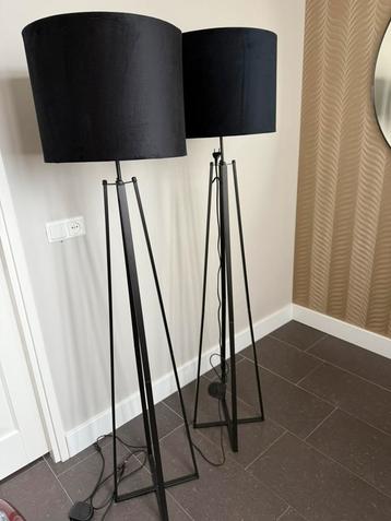 Twee staande zwarte lampen