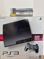 PS3 Slim 320GB + 2 Controllers + 4 Games, Spelcomputers en Games, Met 2 controllers, 320 GB, Ophalen of Verzenden, Slim