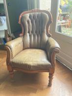 Chesterfield style eenzit, leer, Ophalen, Gebruikt, 50 tot 75 cm, Leer