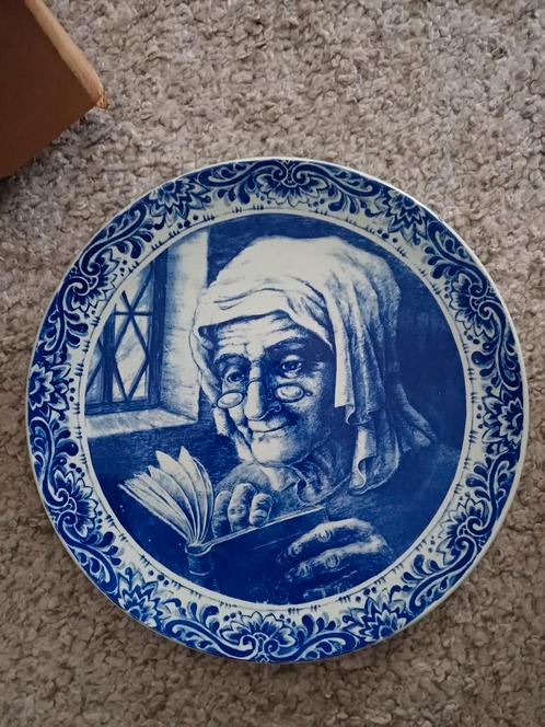 Delfts Blauw Wandbord Boch La Souvière, Antiek en Kunst, Antiek | Wandborden en Tegels, Ophalen of Verzenden