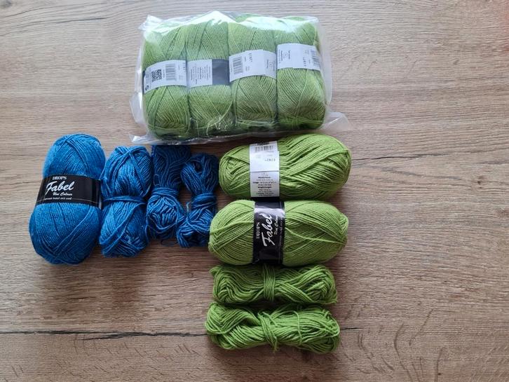 Wolpakket Drops Fabel - Blauw & Groen, Hobby en Vrije tijd, Breien en Haken, Nieuw, Breien of Haken, Wol of Garen, Verzenden