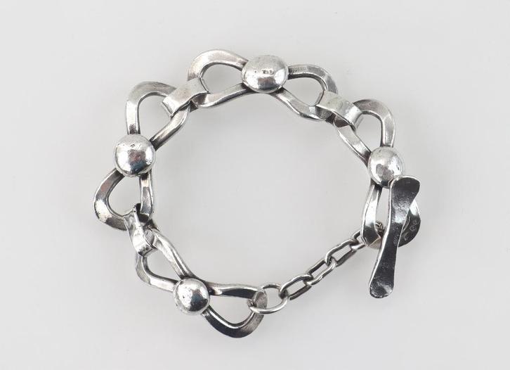 Zilveren vintage armband, Frankrijk, Sieraden, Tassen en Uiterlijk, Antieke sieraden, Armband, Zilver, Ophalen of Verzenden