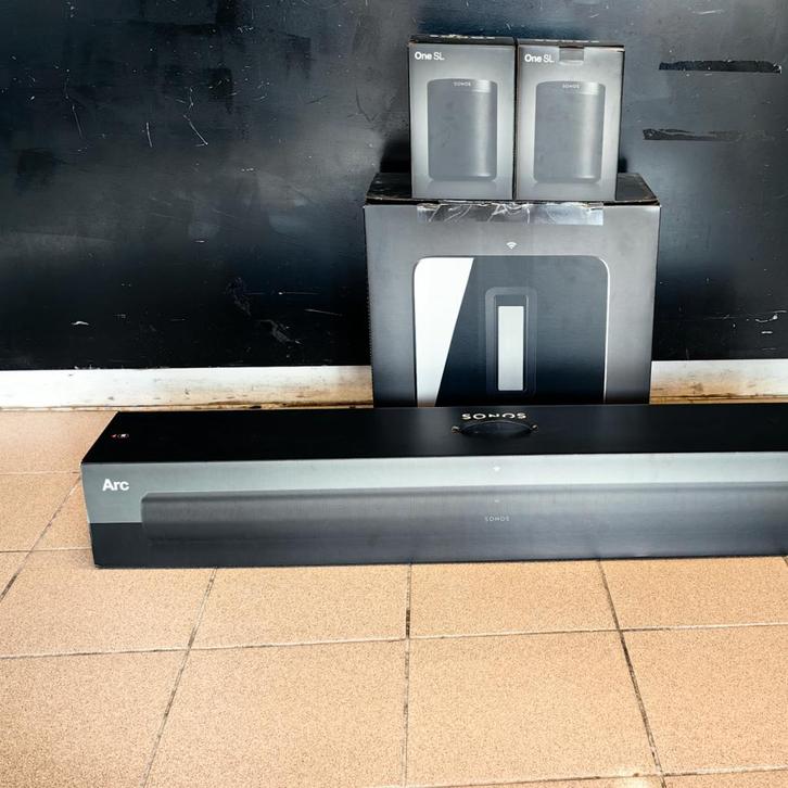 Sonos Arc + Sonos Sub + Sonos One SL x2 - In Nieuwe Staat, Computers en Software, Pc speakers, Zo goed als nieuw