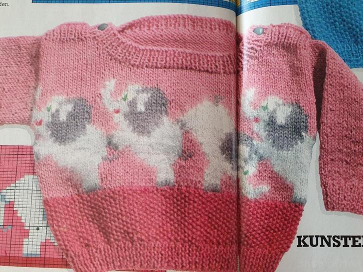 Olifantjes trui breipatroon, Hobby en Vrije tijd, Breien en Haken, Zo goed als nieuw, Breien, Patroon of Boek, Verzenden