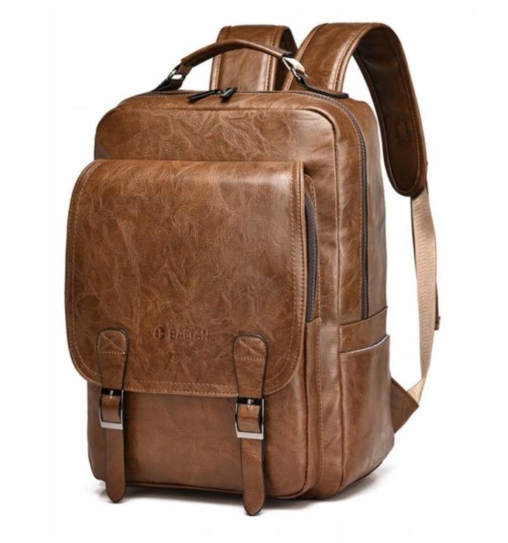 Baltan Leren Rugzak - Backpack - Bruin - 40x28x14 cm, Sieraden, Tassen en Uiterlijk, Tassen | Rugtassen, Zo goed als nieuw, Overige merken