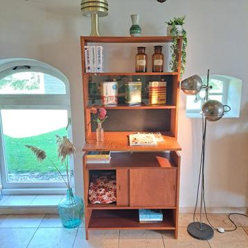 Vintage Midcentury KLM syst. Poul Cadovius Teak Wandmeubel beschikbaar voor biedingen