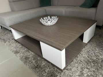 Grote salontafel wit met taupe