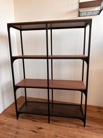 IKEA FJÄLLBO stellingkast – zwart/hout – 100x136 cm beschikbaar voor biedingen
