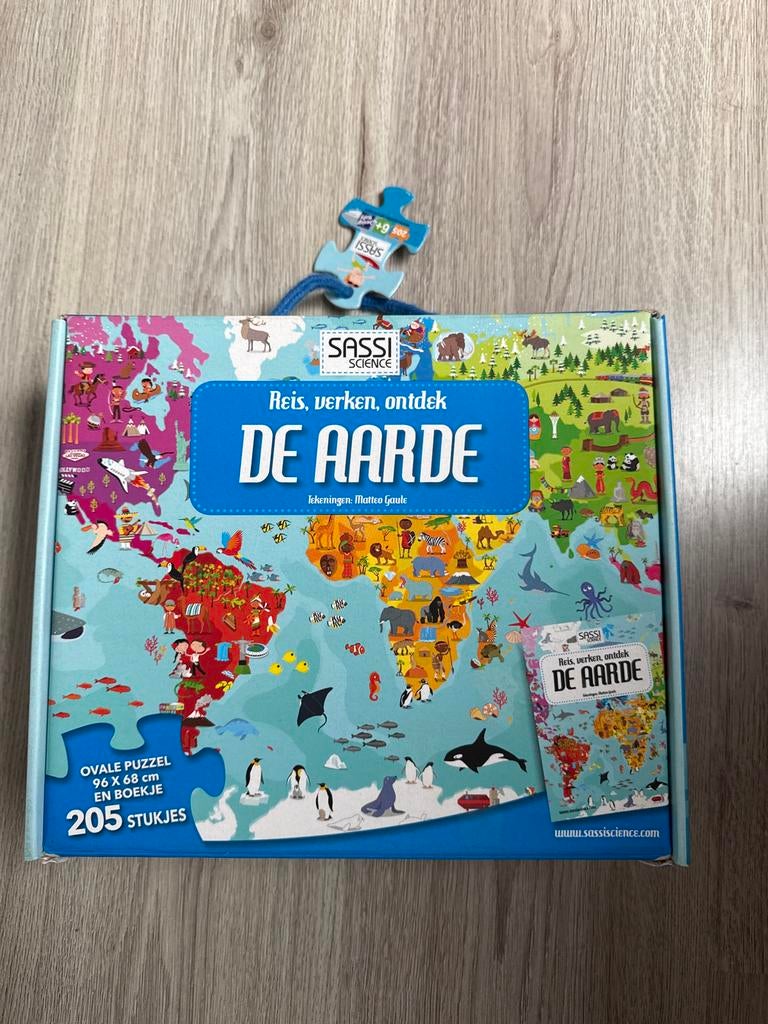 Ovale puzzel 'De Aarde' - 205 stukjes - vanaf 6 jaar, Ophalen of Verzenden, Meer dan 50 stukjes, Gebruikt, 6 jaar of ouder