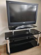 Toshiba 32 inch TV met glazen meubel, Huis en Inrichting, Kasten | Televisiemeubels, Minder dan 100 cm, 25 tot 50 cm, Ophalen of Verzenden