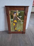 Vintage Art Nouveau Tegeltableau met Dame 35×52, Ophalen of Verzenden