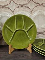 Keralux Boch Belgium vintage fondueborden set 4 stuks, Gebruikt, Porselein of Keramiek, Schaal, Boch