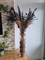 Grote vaas met droogbloemen - zwart goud - Eyecatcher!, Ophalen, Overige kleuren, 75 cm of meer, Glas