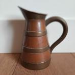 Antiek koperen kannetje met messing banden en handvat, Ophalen of Verzenden, Koper