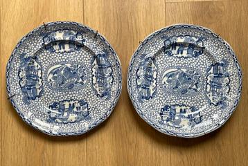 Twee wandborden Wiiliam Adams blauw/wit beschikbaar voor biedingen