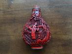 Roodlak, cinnabar snuifflesje, snuff bottle, snufbottle, Verzenden