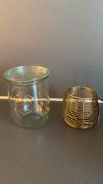 Weckpot en theelichtje goud van Home & Styling, Ophalen of Verzenden, Zo goed als nieuw, Minder dan 25 cm