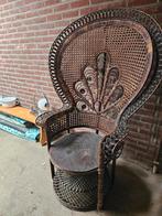 Vintage Pauwenstoel - Prachtige blikvanger!, Huis en Inrichting, Stoelen, Ophalen, Gebruikt, Bruin, Vintage