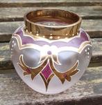 Art nouveau vaasje frosted glass beschilderd, Verzenden