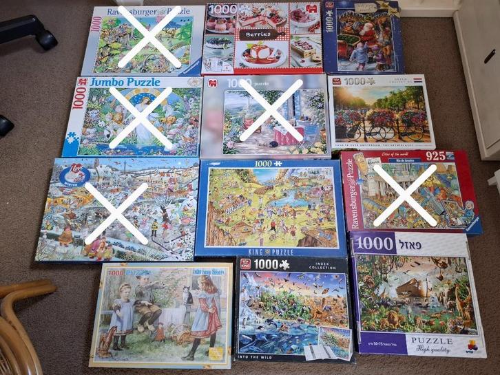 Div. puzzels 1000 stukjes, Hobby en Vrije tijd, Denksport en Puzzels, Zo goed als nieuw, Legpuzzel, 500 t/m 1500 stukjes, Ophalen of Verzenden
