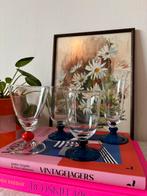 Vintage mix & match glazen blauw/ rood pootje, Antiek en Kunst, Antiek | Glas en Kristal, Verzenden