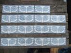 15 stuks antieke randtegels blauwgrijze papaver, 225 cm lang, Ophalen