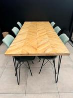 Eettafel + stoelen, Huis en Inrichting, Tafels | Eettafels, Ophalen, Gebruikt, 200 cm of meer, 50 tot 100 cm