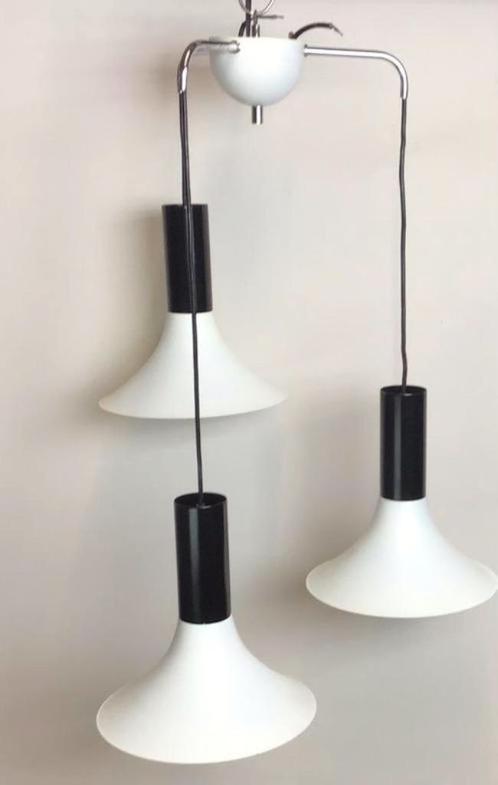 Mooie vintage hanglamp, 3 delige uitvoering., Huis en Inrichting, Lampen | Hanglampen, Zo goed als nieuw, Minder dan 50 cm, Metaal