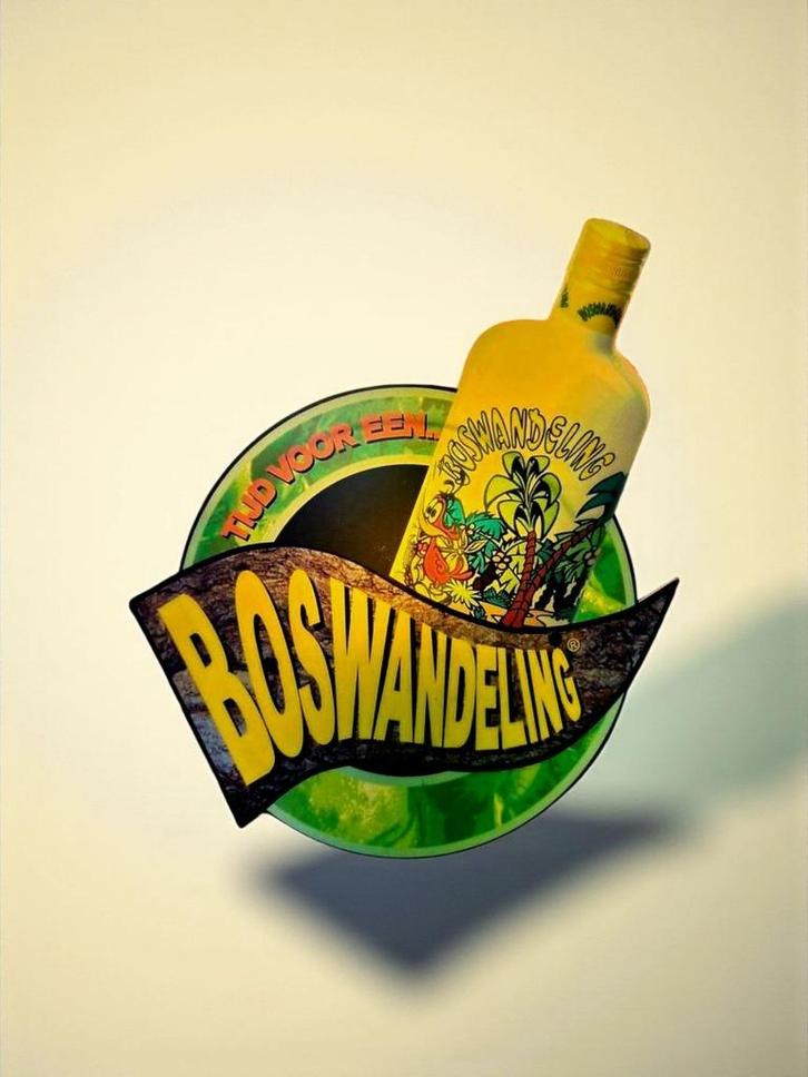 Lichtbakje, lichtbak, lichtreclame van Boswandeling likeur., Verzamelen, Merken en Reclamevoorwerpen, Gebruikt, Lichtbak of (neon) lamp