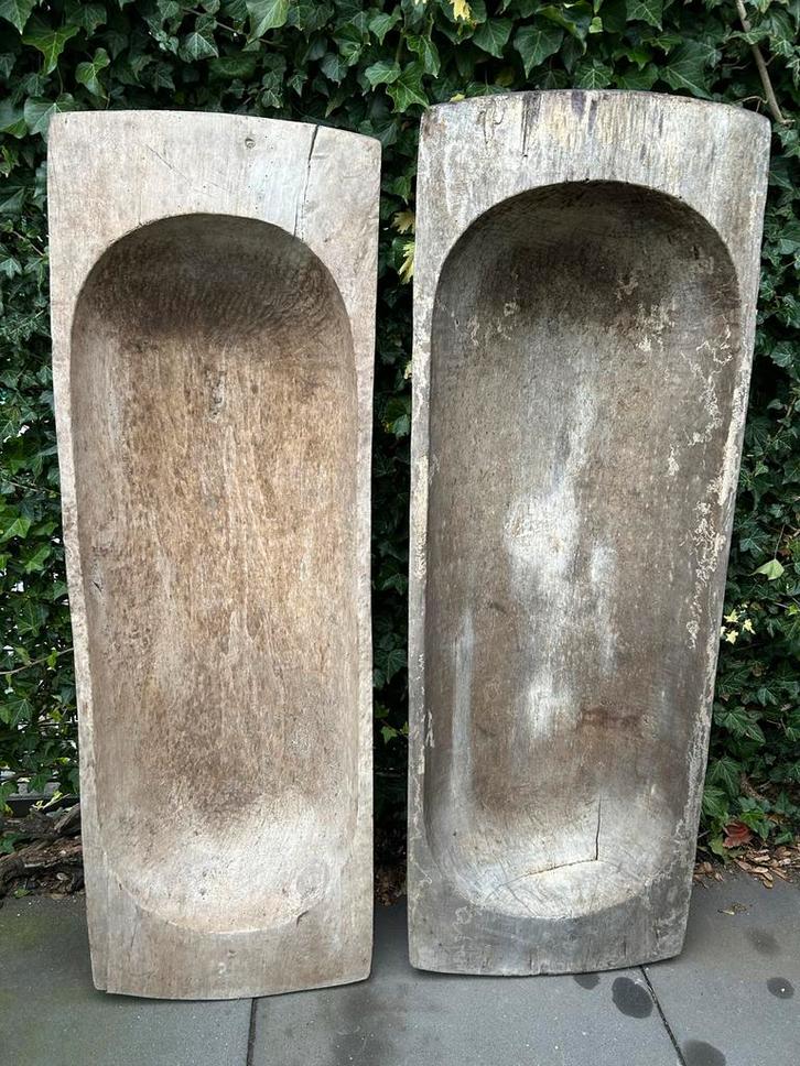 Antieke Hongaarse Deegkommen, Huis en Inrichting, Woonaccessoires | Schalen en Manden, Gebruikt, Schaal, Ovaal, Hout, Ophalen