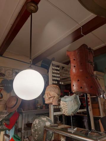 Antieke schoollamp met uitschuifbare pendel tot 100 cm beschikbaar voor biedingen